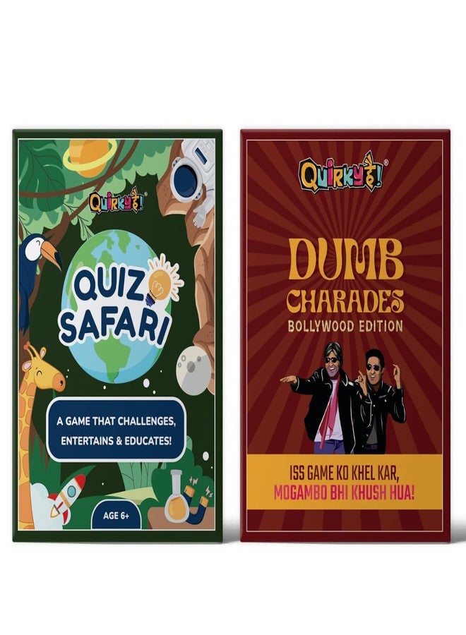 Gangaur Quiz Safari & Bollywood Dumb Charades Card Game Combo - Fun & Educational Games for Kids & Adults - Perfect for Game Nights, Parties & Family Fun | Ages 6+ - Image 1